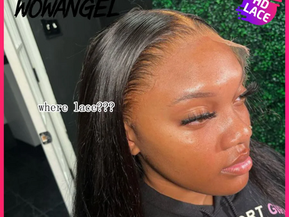 Wow Angel HD Full Frontal Wigs 36inch Straight Melt Skins 13x6 HD Lace Front Human Hair Wigs Virgin Hair Pre Plucked Glueless