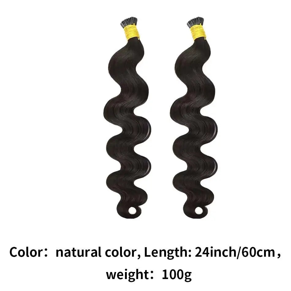 Body Wave I Tip Microlinks Hair Extensions 1g/strand #1B Stick Tip Hair Extensions Human Hair Bundles Brazilian Virgin Bulk Hair