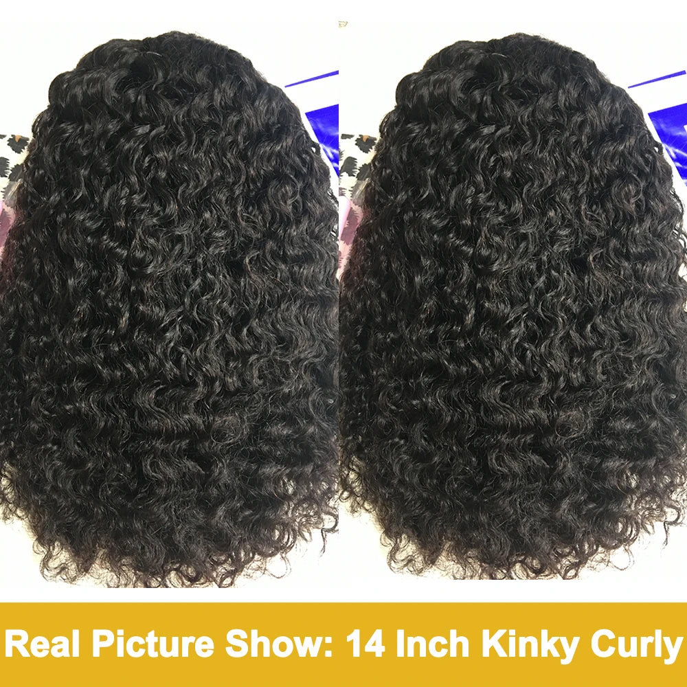 Mongolian Headband Wig Human Hair Kinky Curly Glueless Short Curly Wigs for Black Women Remy Human Hair Wig 180% Density Yarra