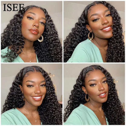 ISEE Wear Go Wig Brazilian Deep Wave Pre Bleached Knots 13x4 Lace Wigs 6x4 HD Glueless Pre Plucked Human Wigs Ready To Go