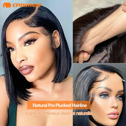 Bob Wig Human Hair Lace Front Wigs Human Hair Glueless Wigs Human Hair Hd Transparent 13X4 Straight Lace Frontal Bob Wigs