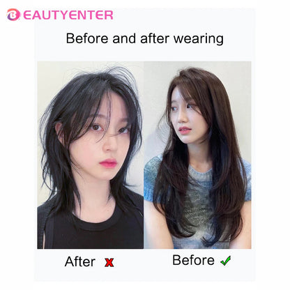 BEAUTY U-shaped Hair Extension Synthetic Hair Long Straight Clip In Hair Extensions False Hair Black Ren Hair Pieces for Women