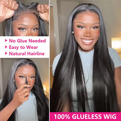 Wear And Go Brazilian Straight Human Hair Wig On Sale Glueless Preplucked 6x4 HD Lace Closure Wig Human Hair Ready To Go