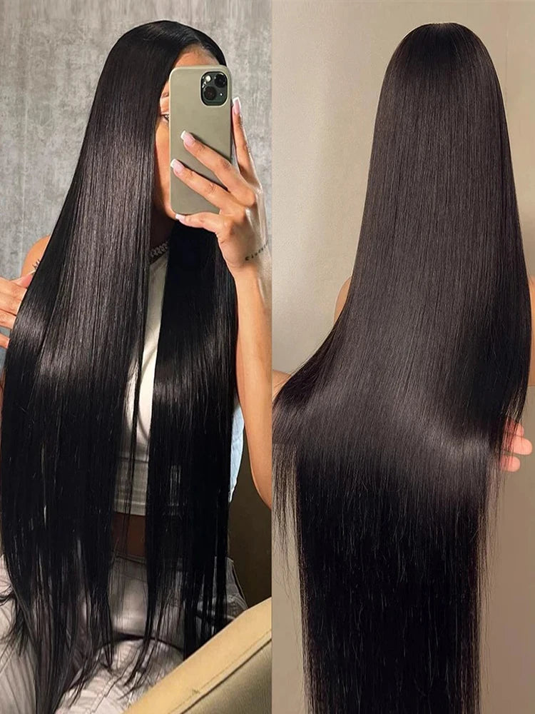 13X6 HD Transparent Lace Front Human Hair Wig for Women 13×4 Pre Plucked Remy Brazilian Straight Lace Front Wig 4×4 Glueless Wig