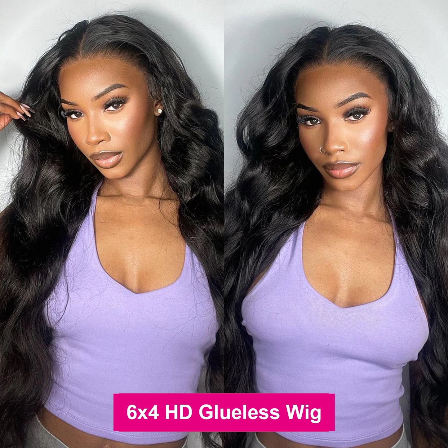 Glueless Wear And Go Prelucked Human Body Wave Hair Wig 4x6/5x5 Closure Transparent Upgrade Pre cut Ready Wear And Go Lace Wig