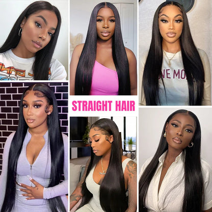 Wear And Go Brazilian Straight Human Hair Wig On Sale Glueless Preplucked 6x4 HD Lace Closure Wig Human Hair Ready To Go