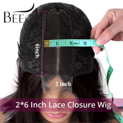 Glueless 2x6 HD Lace Closure Wigs Straight Deep Parting Human Hair HD Transparent Lace Front Closure Wear Go Wigs For Women