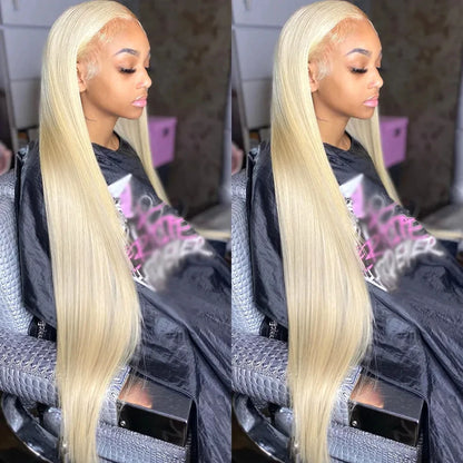 613 Transparent 13x4 HD Honey Blonde Frontal Straight Preplucked Human Hair Wig 13x4 Lace Front Wigs For Women 4x4 Glueless Wigs