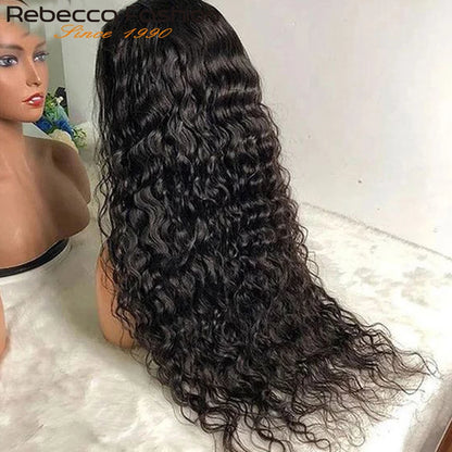 Rebecca 180D Glueless Deep Curly U Part Human Hair Wigs For Women No Leave Out Brazilian Kinky Jerry Curly Remy Human Hair Wigs