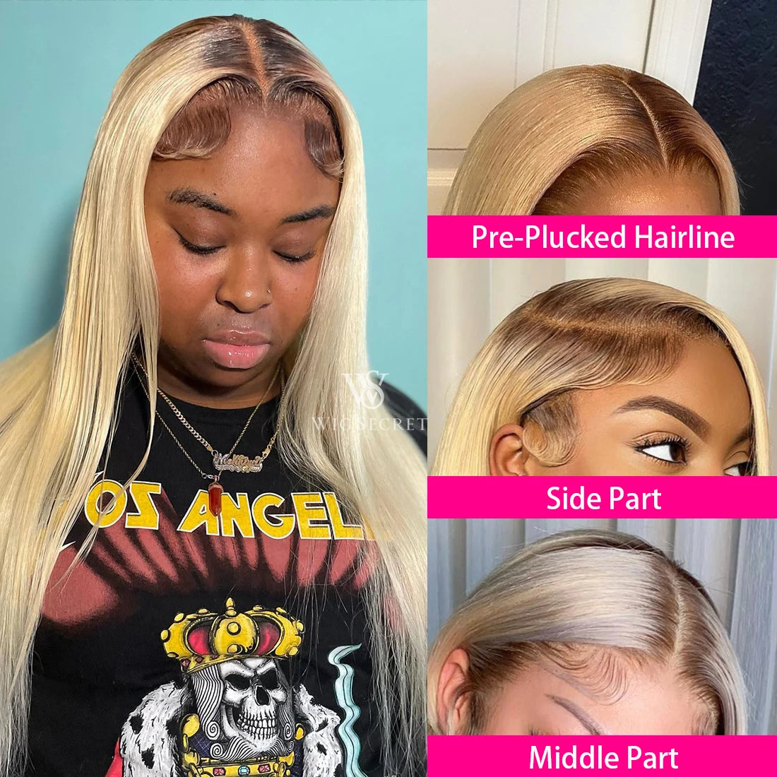 613 Transparent 13x4 HD Honey Blonde Frontal Straight Preplucked Human Hair Wig 13x4 Lace Front Wigs For Women 4x4 Glueless Wigs