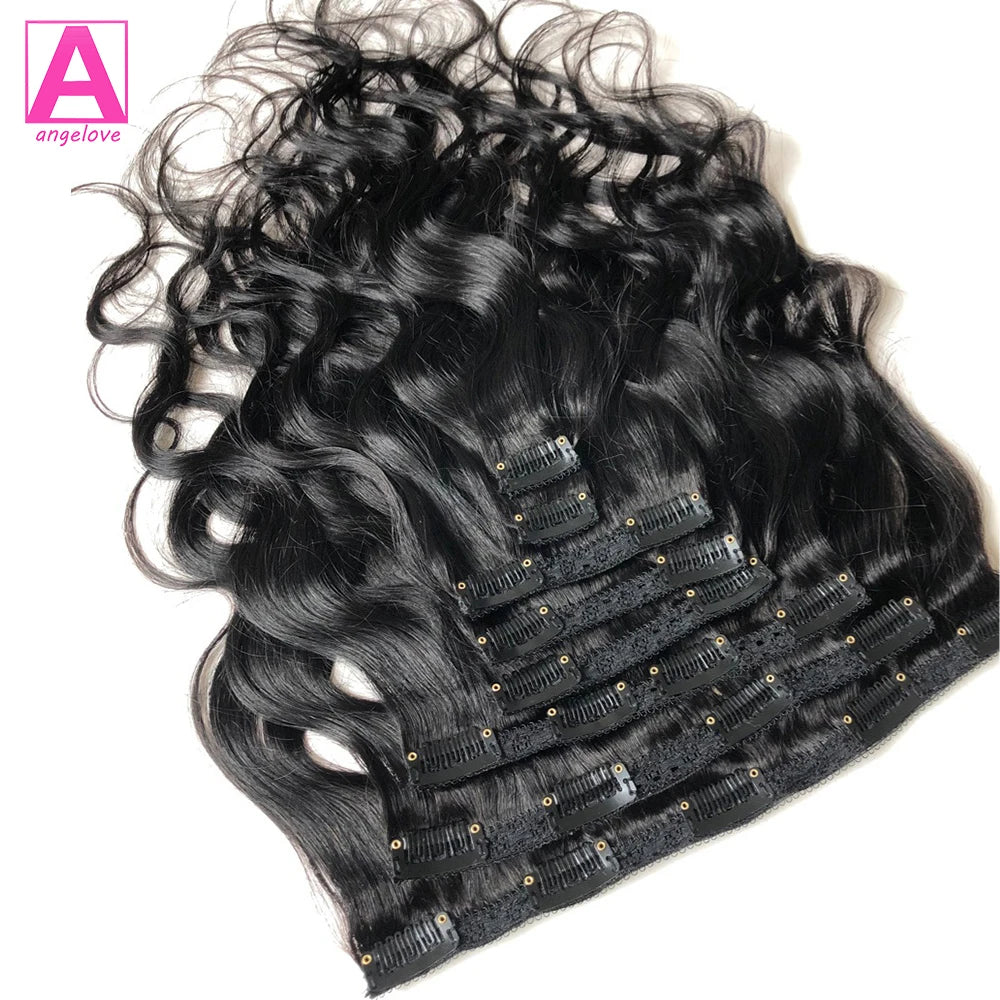 Body Wave Clip In Human Hair Extensions 120g/set Clips In Extension Full Head Brazilian Clip on Hair Extension for Women