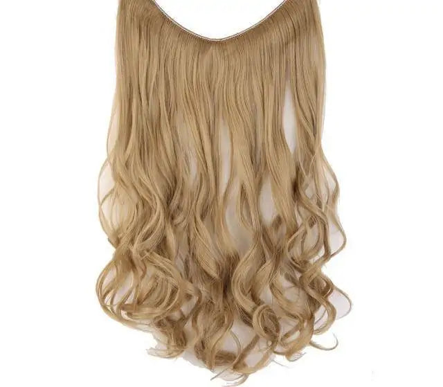 Invisible No Clips Hair Extensions-GOLD BLEACH BLONDE